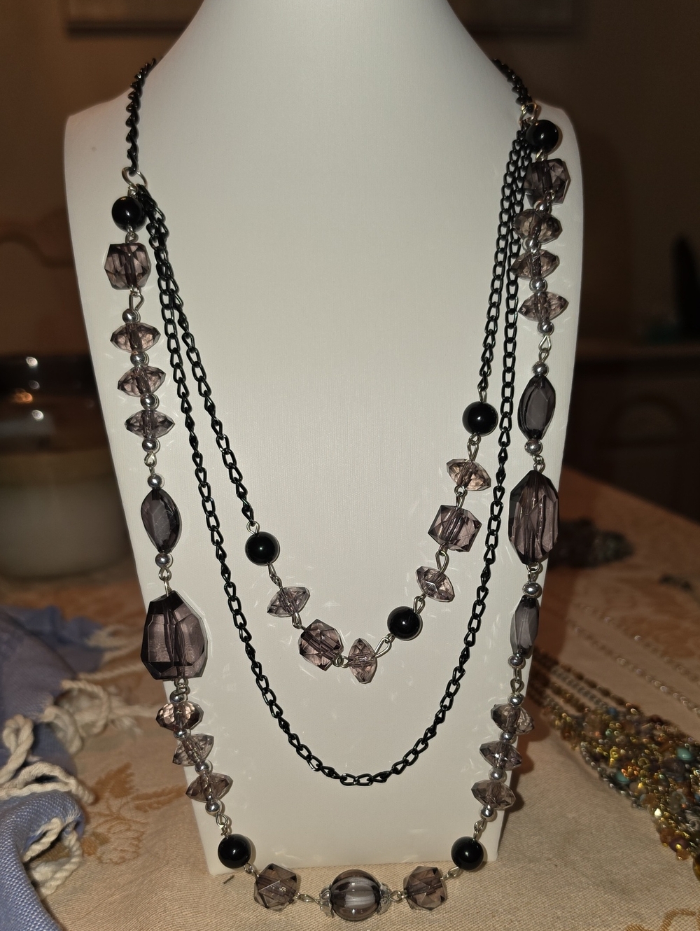 Women’s Multi-Strand Purple Bead Necklace